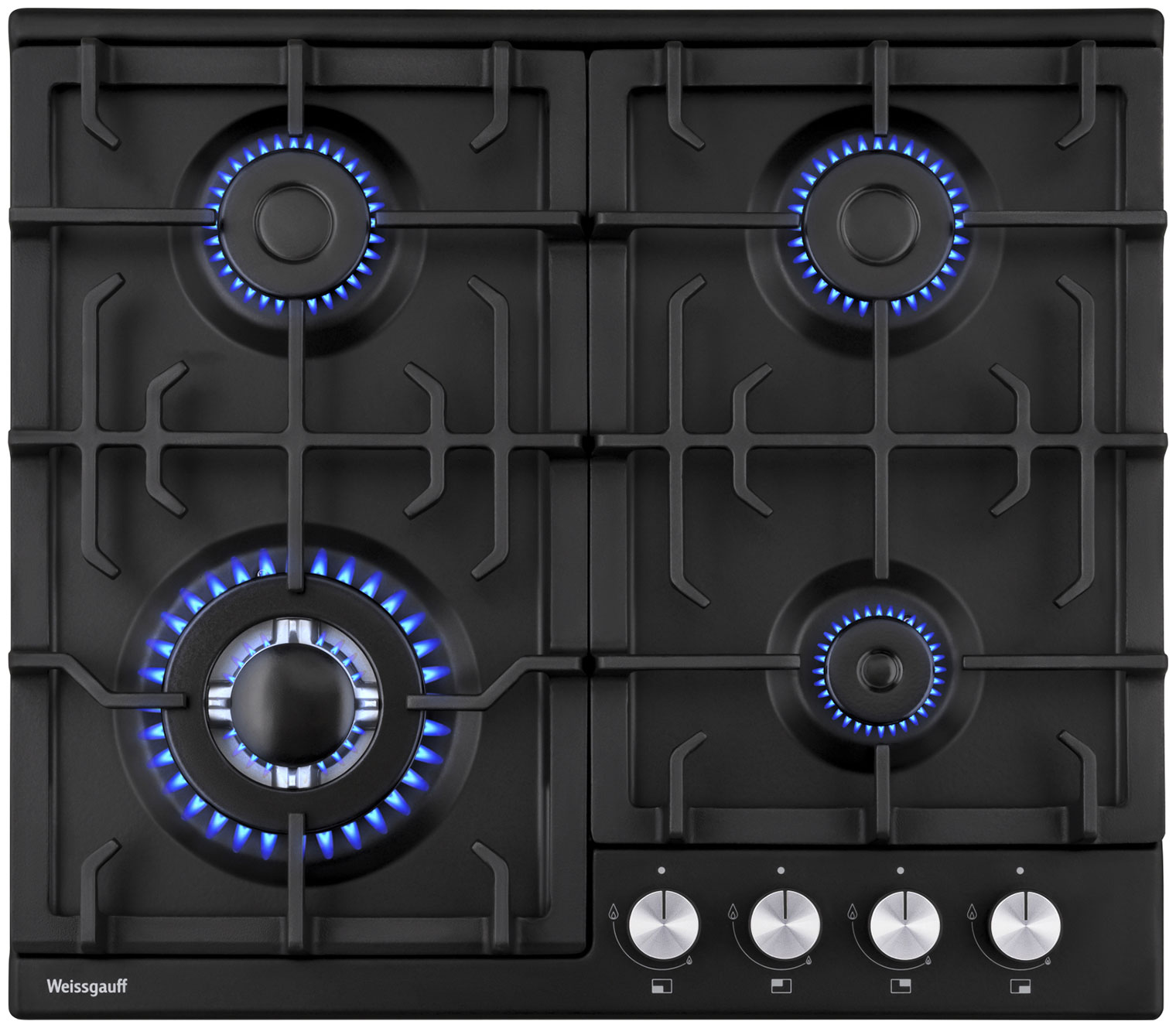 Изображение товара Газовая варочная панель Weissgauff HGG 641 BEB с 4 конфорками и автоматическим электроподжигом