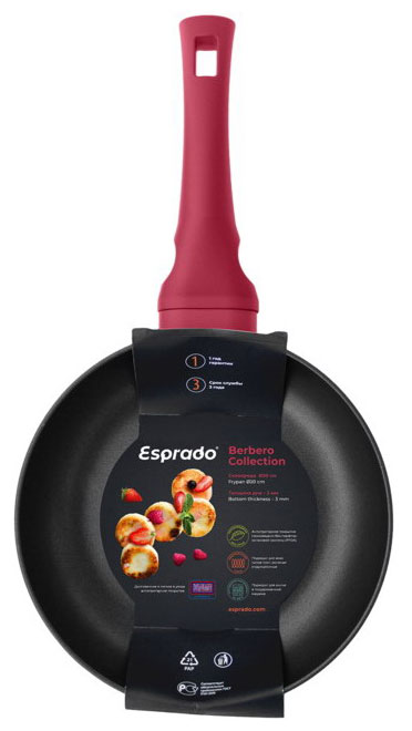 сковорода esprado berbero 28 см индукция ап штампованный алюминий Сковорода Esprado Berbero 20*4.5 см, индукция, BRBT20RE103