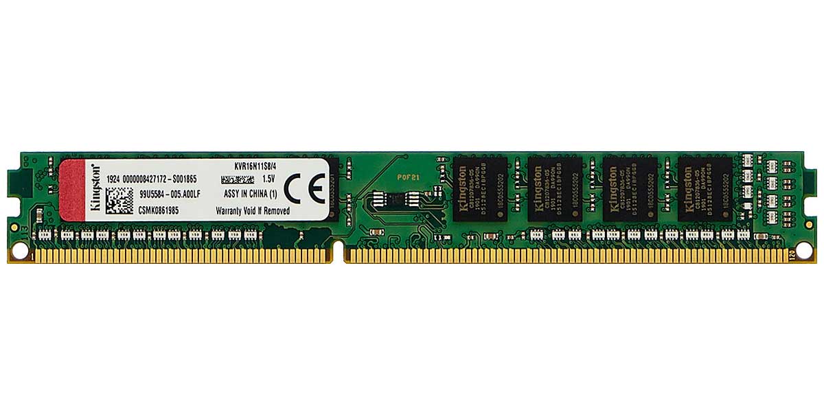 Изображение товара Оперативная память Kingston DDR3 4Gb 1600MHz KVR16N11S8/4WP VALUERAM RTL PC3-12800 CL11 DIMM 240-pin 1.5В