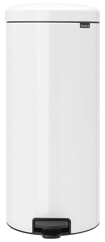 Изображение товара Мусорный бак Brabantia NewIcon 30л металлический белый с педалью и съемным ведром