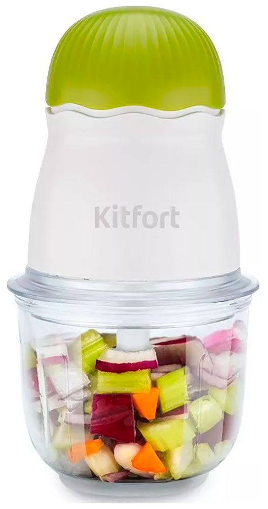 Измельчитель Kitfort КТ-3064-2 бело-салатовый измельчитель электрический kitfort кт 3064 2