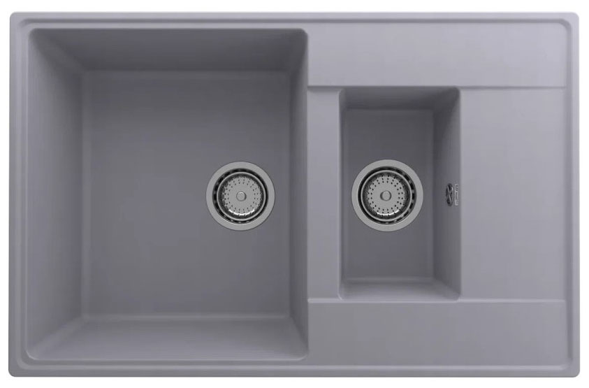 Изображение товара Кухонная мойка Ulgran Quartz Prima бетона 78 см врезная с дополнительной чашей
