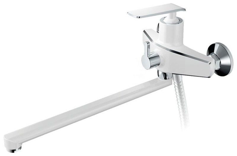 Изображение товара Современный смеситель для ванны Haiba HB548-8 с душевым гарнитуром белый