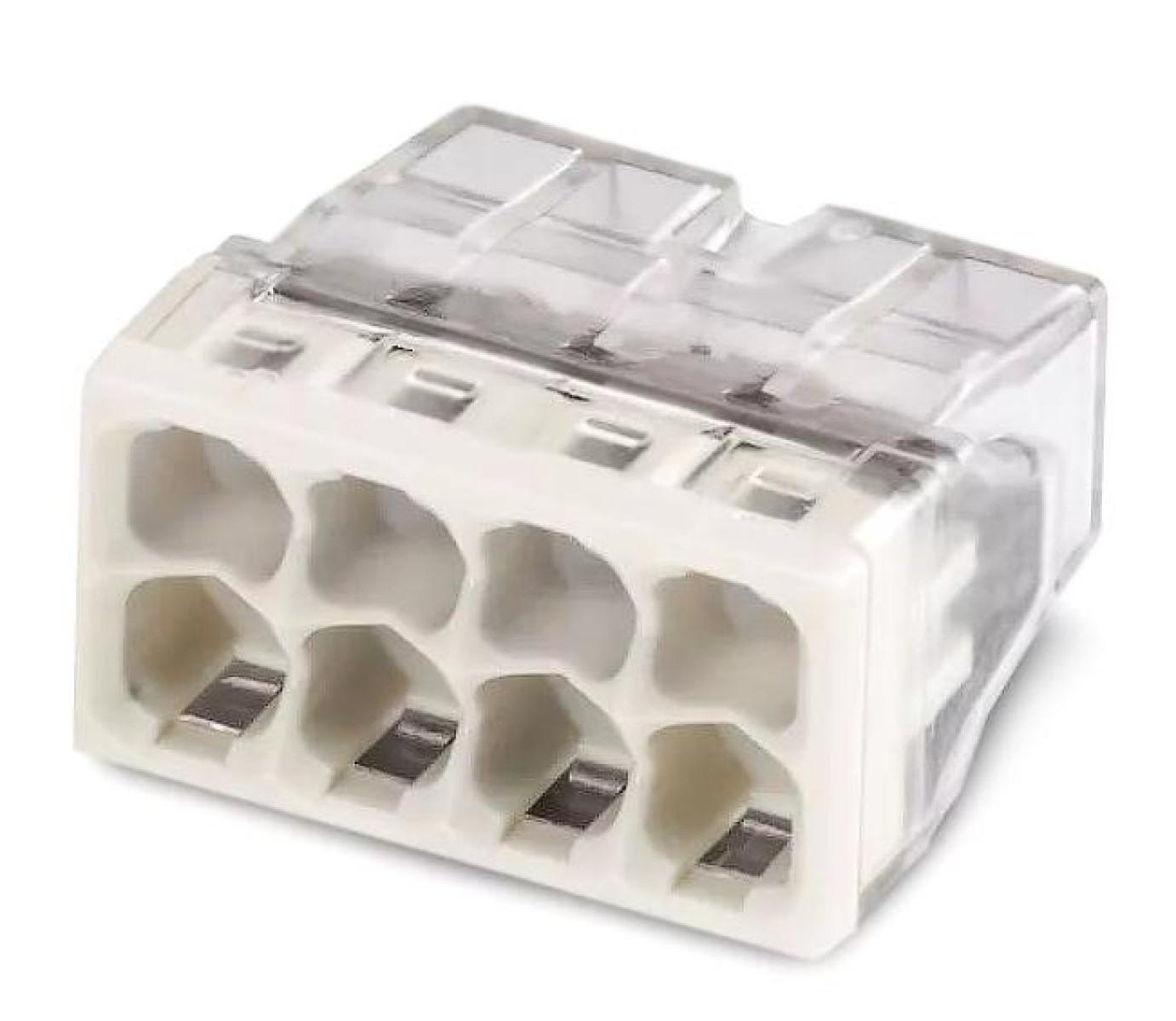 Изображение товара Клемма строительно-монтажная EU2.5 418 прозрачная, 8 отверстий, Tokov Electric