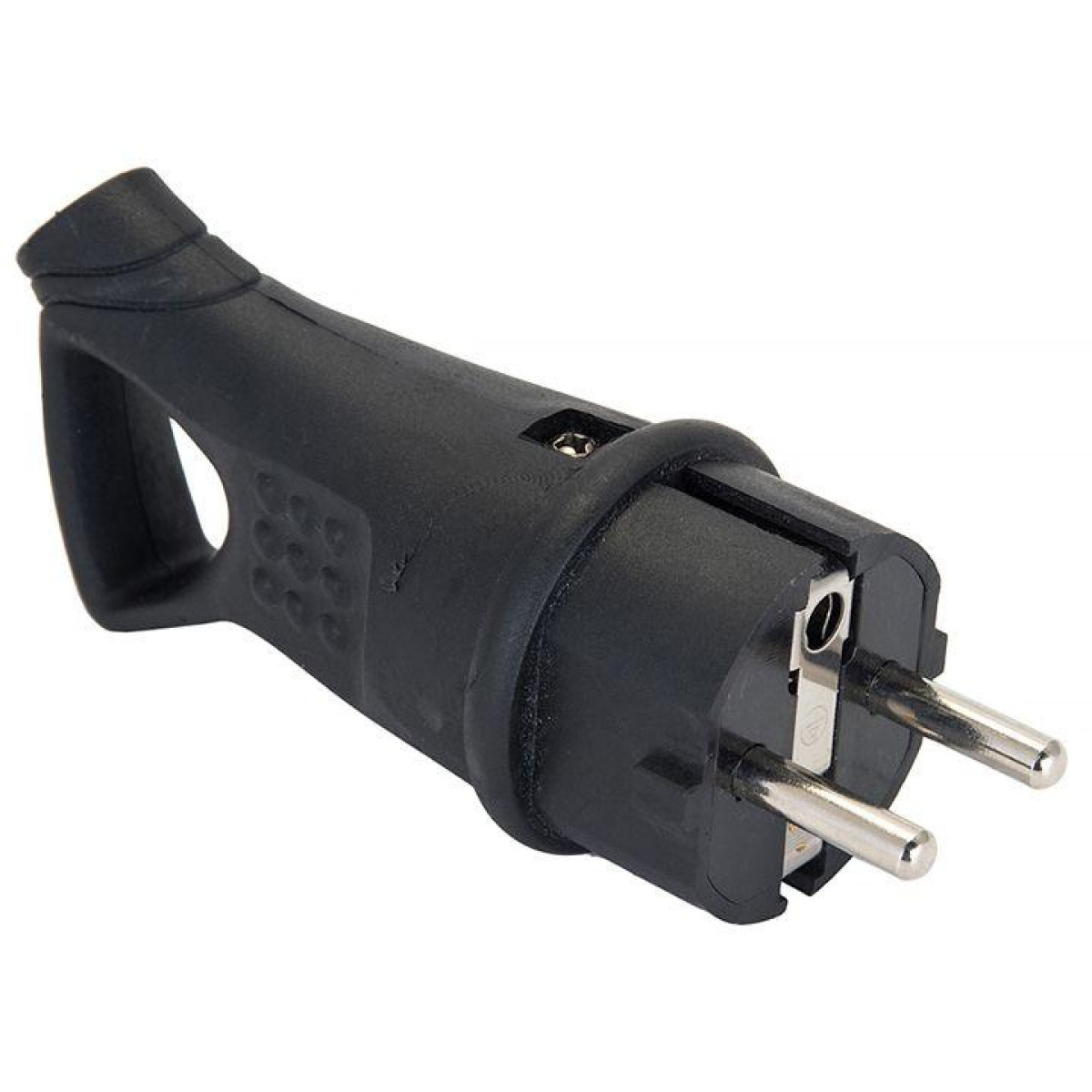 Изображение товара Вилка угловая EKF 16А 2P+PE 230В IP44 с кольцом каучук Basic