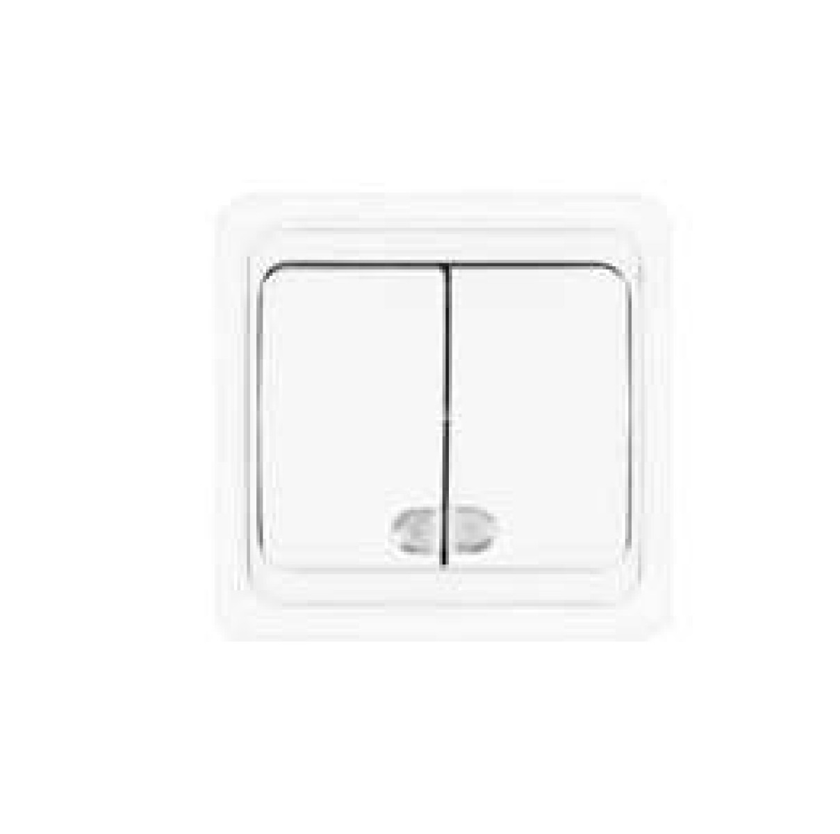 Изображение товара Выключатель 2-клавишный Универсал Валери 10А с подсветкой бел.