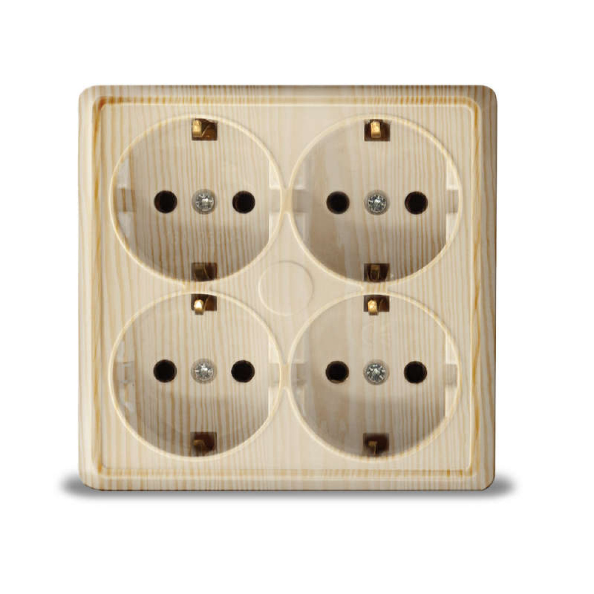 Изображение товара Универсальная 4-местная розетка Олимп с заземлителем накладная Россия