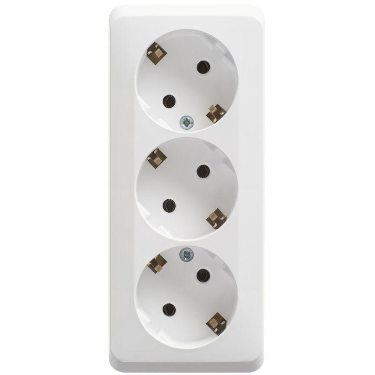 Изображение товара Розетка Systeme Electric 3-м ОП Этюд 16А IP20 с заземлением и защитными шторками