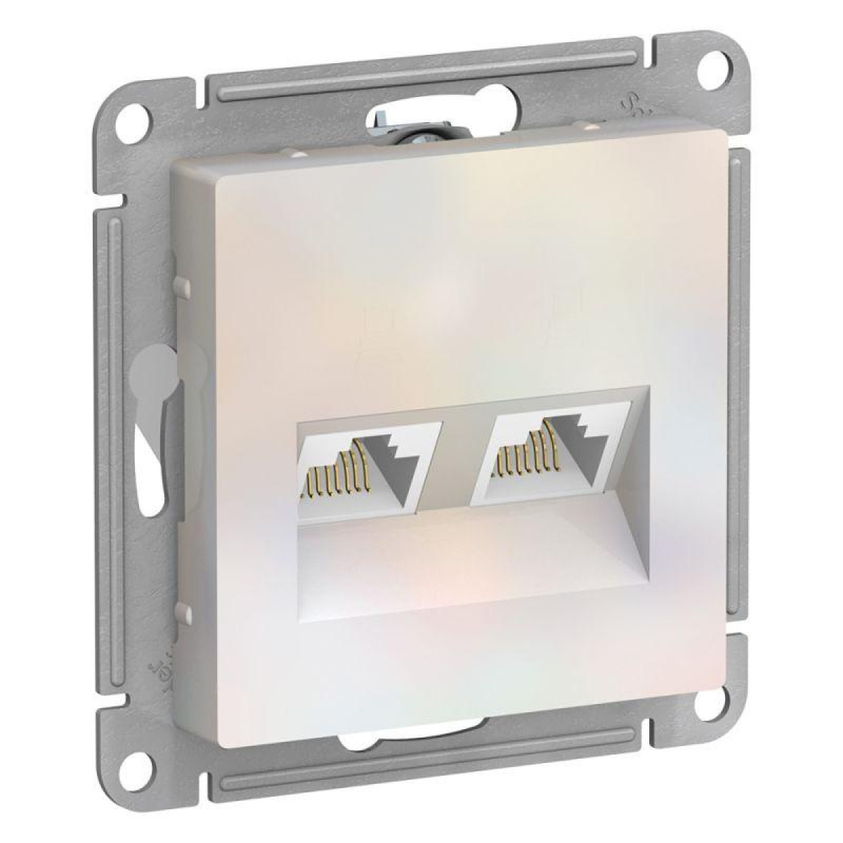 Изображение товара Розетки Systeme Electric Розетка компьютерная 2-м AtlasDesign RJ45 кат.5E механизм жемчуж. SE