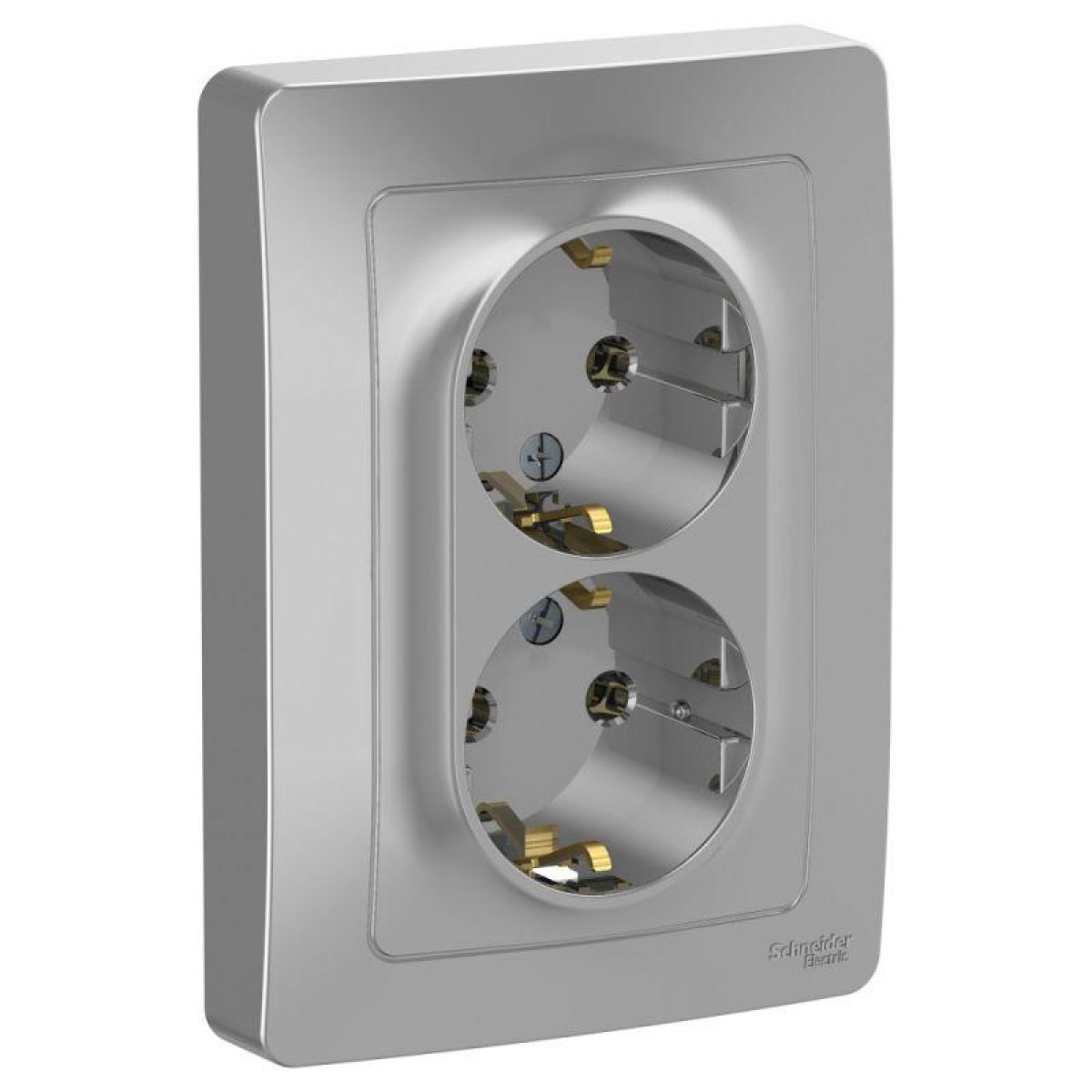 Изображение товара Розетки Systeme Electric Розетка 2-м СП Blanca 16А IP20 250В с заземл. без защ. шторок алюм. SE