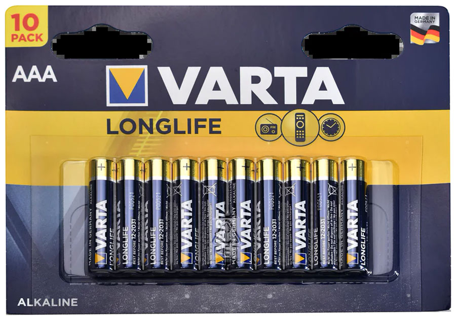 Батарейки VARTA LONGLIFE AAA бл.10 батарейка varta longlife aaa 2 шт