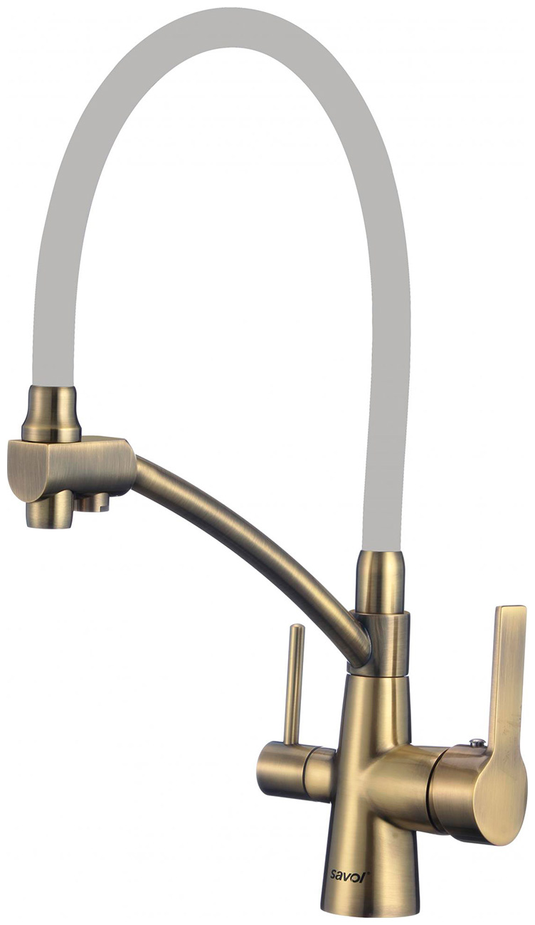 

Смеситель для мойки под фильтр Savol S-L1805C-04, бронзовый, Бронза/серый