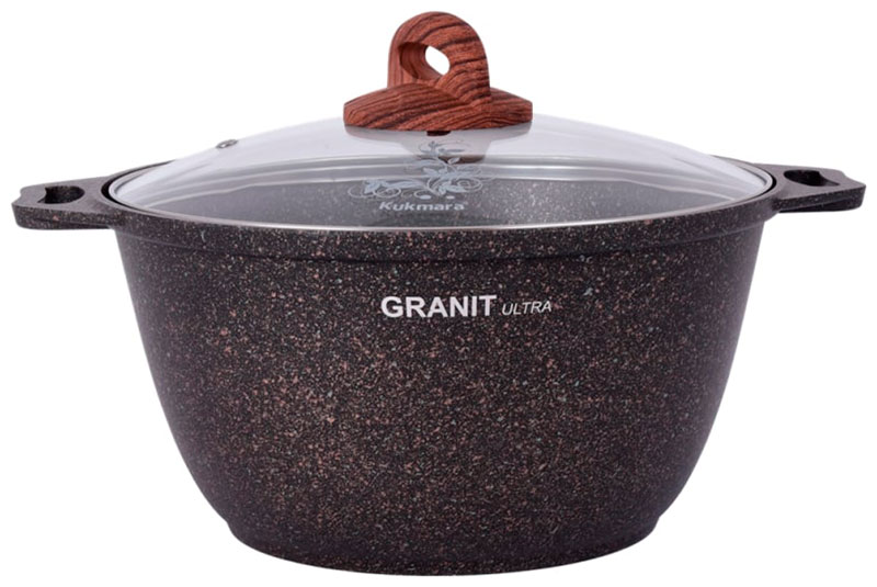 Кастрюля Kukmara 3 л со стеклянной крышкой, Granit ultra (кго32а)