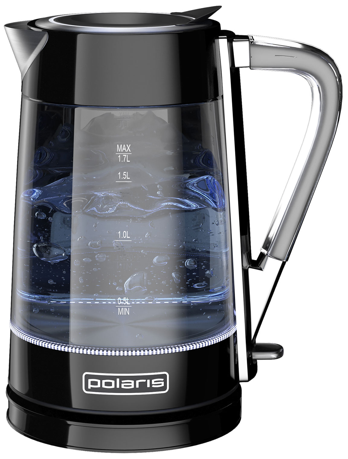 

Чайник электрический Polaris PWK 1715 CGL Water Way Pro, черный, Прозрачный/черный