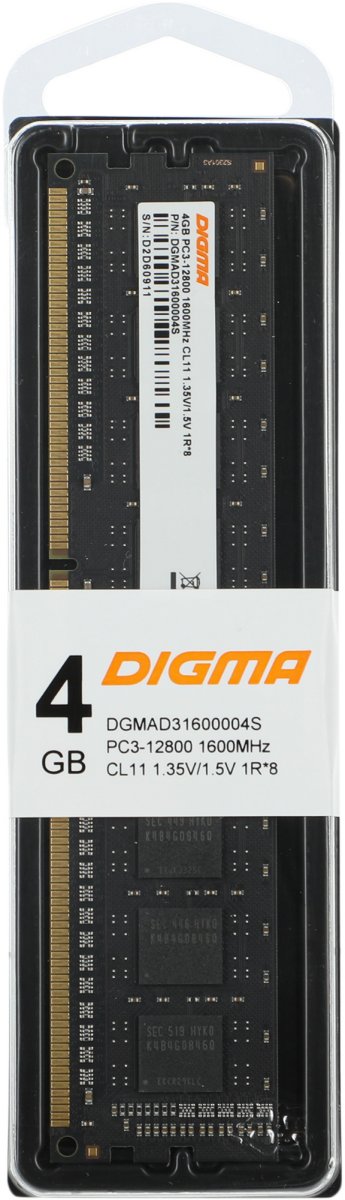Изображение товара Оперативная память Digma DDR3L 4GB 1600MHz DDR3L DIMM