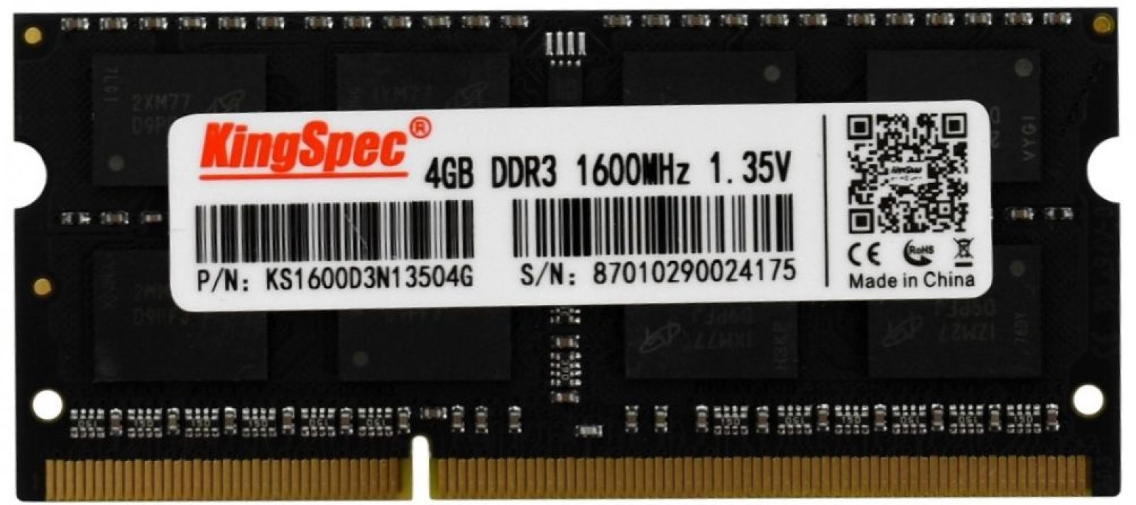 Изображение товара Оперативная память Kingspec DDR3L SO-DIMM 4GB 1600MHz для ноутбука