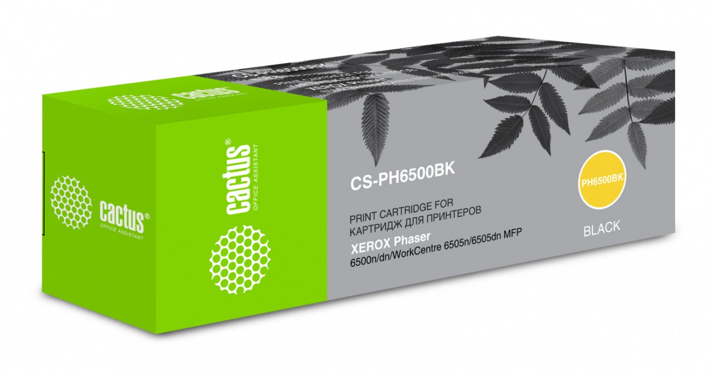 Изображение товара Лазерный картридж Cactus CS-PH6500BK черный 3000 страниц для Xerox Phaser 6500