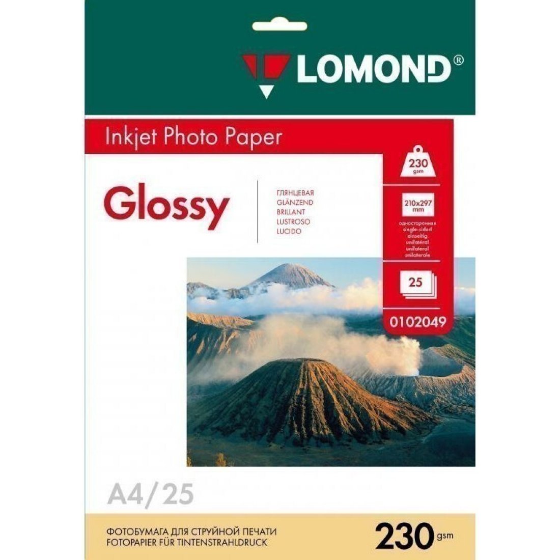 Изображение товара Фотобумага Lomond 0102049 A4 230г/м2 25л глянцевая для струйной печати