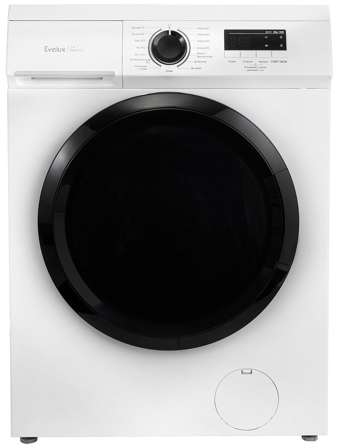 Изображение товара Стиральная машина Evelux EW 47121 7 кг 1200 об/мин узкая белая