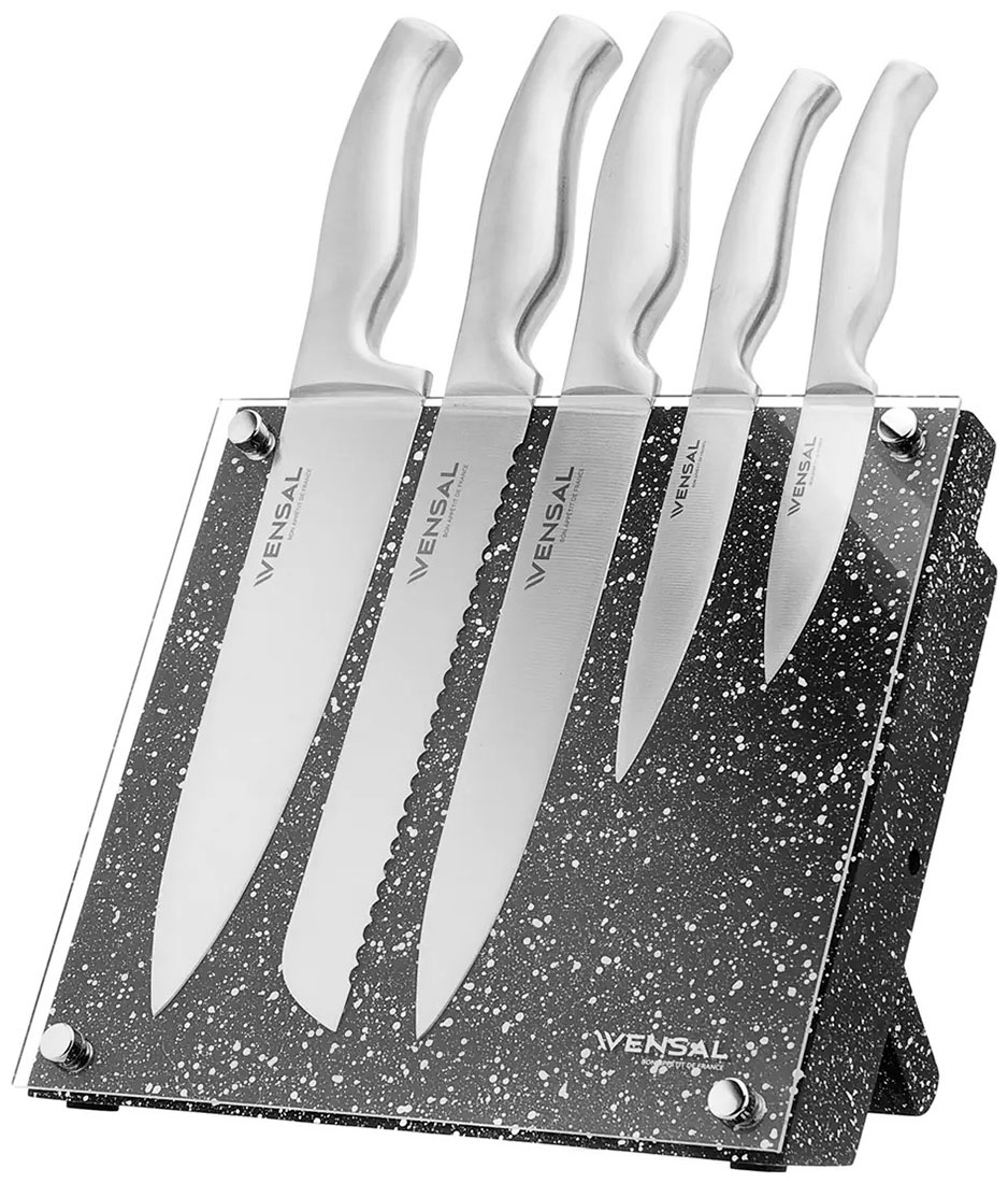 Изображение товара Набор из 5 кухонных ножей на подставке Vensal VS2003