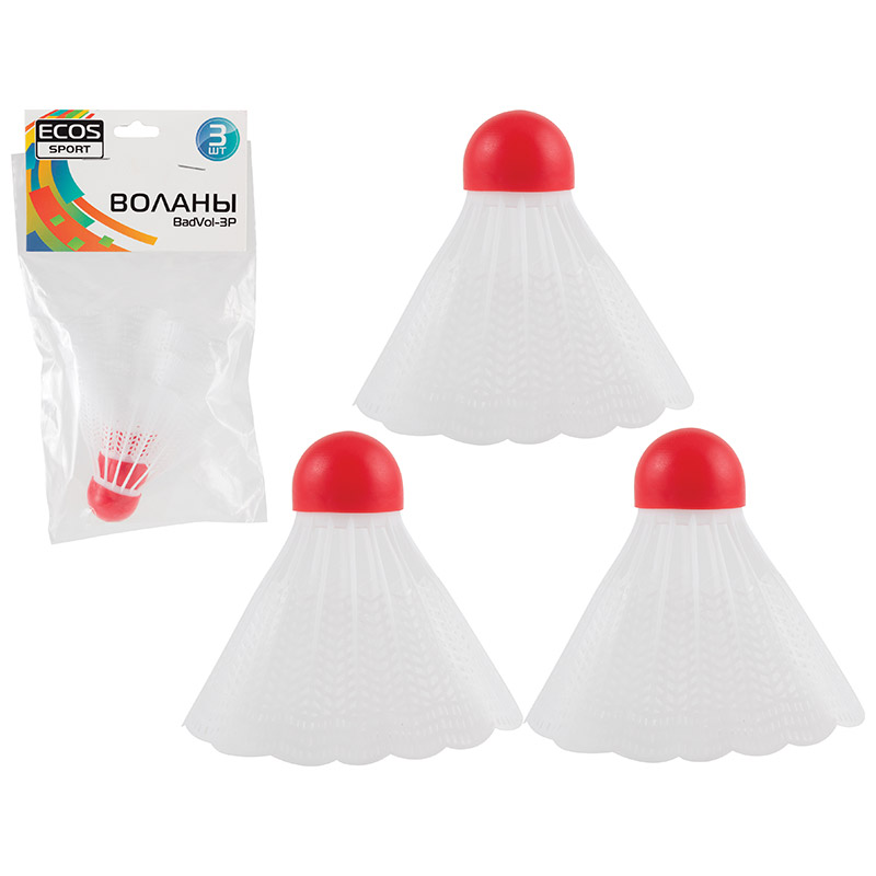Изображение товара Набор воланов Ecos BadVol-3P 3 шт для бадминтона высокое качество