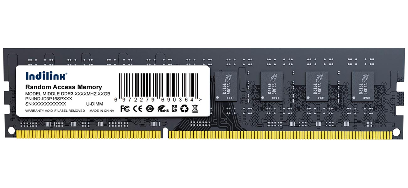 Изображение товара Оперативная память Indilinx DDR3 4GB 1600MHz (IND-ID3P16SP04X)