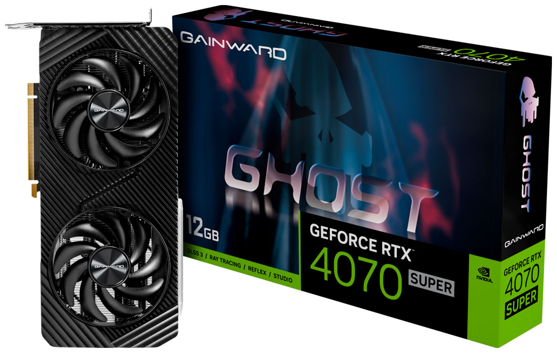 Видеокарта Gainward GeForce RTX 4070 Super Ghost 12GB (NED407S019K9-1043B) Видеокарта Gainward GeForce RTX 4070 Super Ghost 12GB (NED407S019K9-1043B)