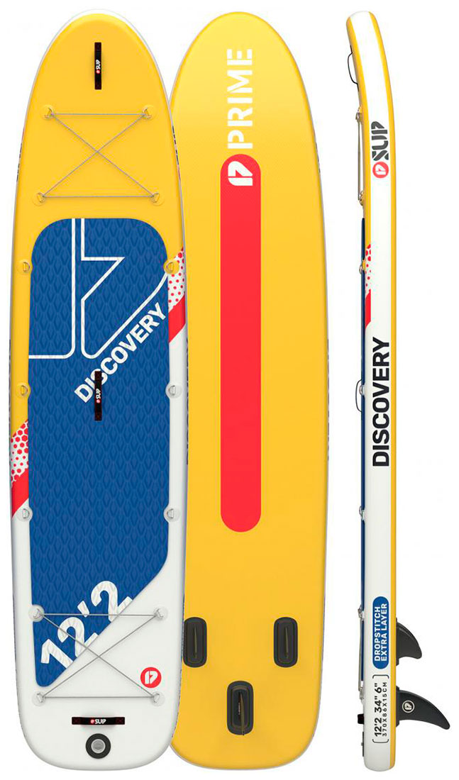 Изображение товара Надувная SUP-доска Prime DISCOVERY 12.2 фута жёлтая для катания на воде