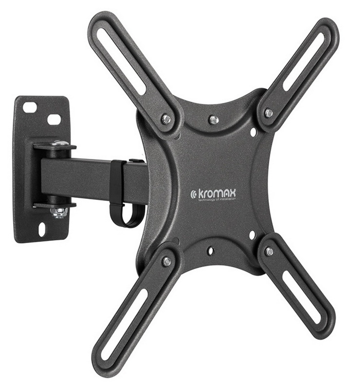 Изображение товара Кронштейн для телевизора Kromax CORBEL-4 BLACK наклонно-поворотный настенный
