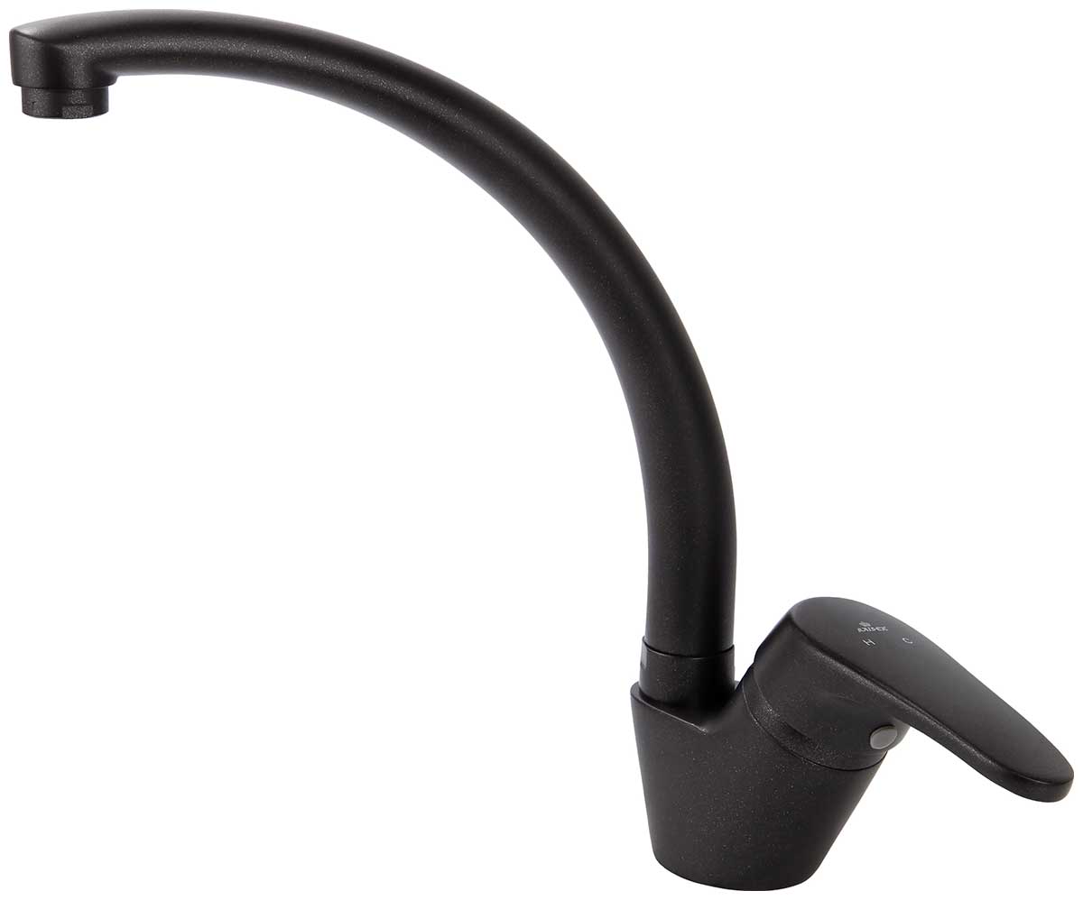 Изображение товара Кухонный смеситель Kaiser County черный металлик однорычажный поворотный 55244-12