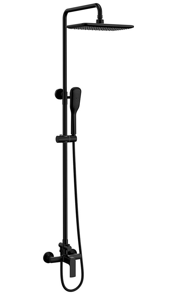 Изображение товара Душевая система Lemark Ursus LM7260BL с верхним душем матовая черная латунь