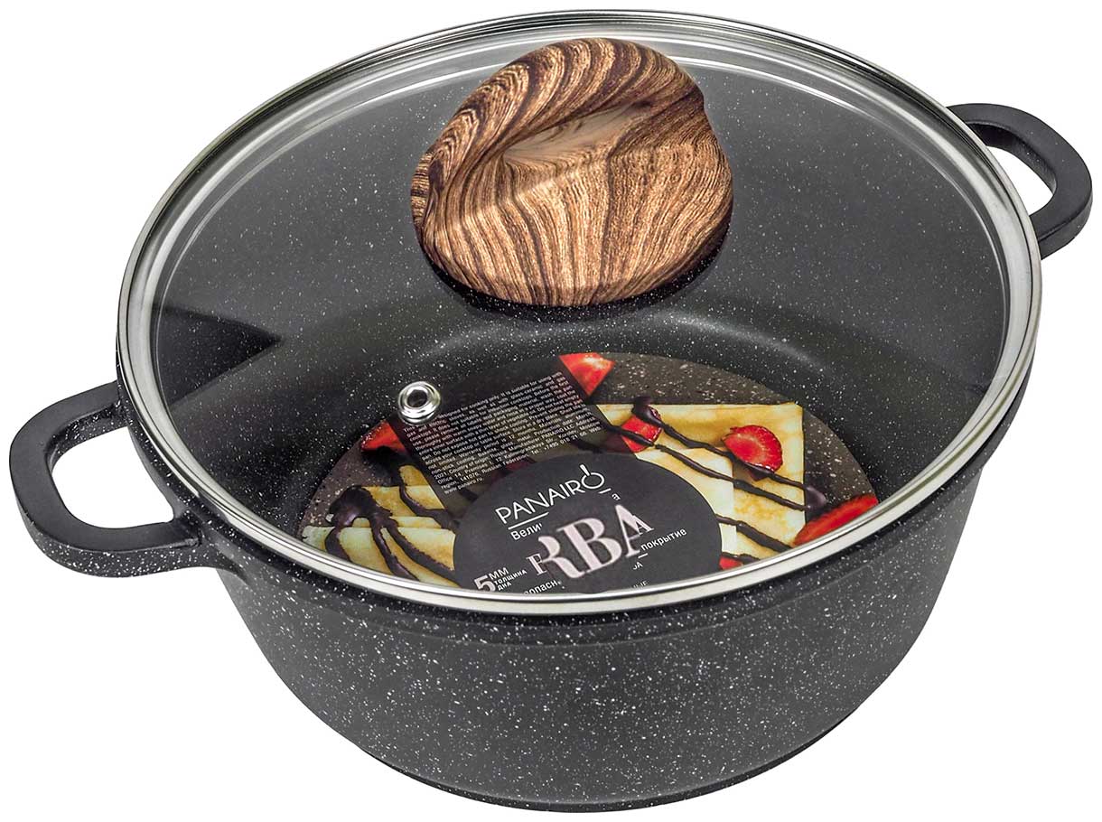 Изображение товара Кастрюля Panairo ECO induction с крышкой и литыми ручками, 3 л, индукция (ECO-KAS-3-AL-K.wd-I)