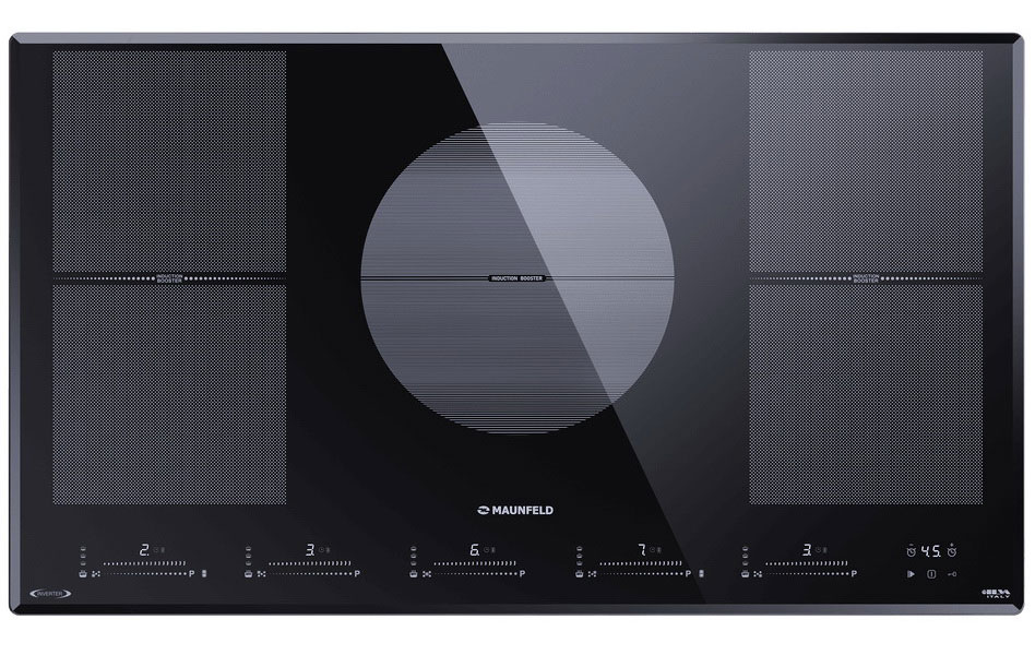 Изображение товара Электрическая индукционная варочная панель Maunfeld CVI905SFBK LUX Inverter 5 конфорок