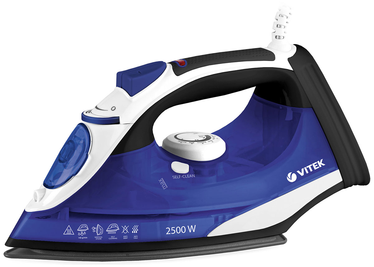 Утюг Vitek VT-8337 2500Вт синий/белый/серый