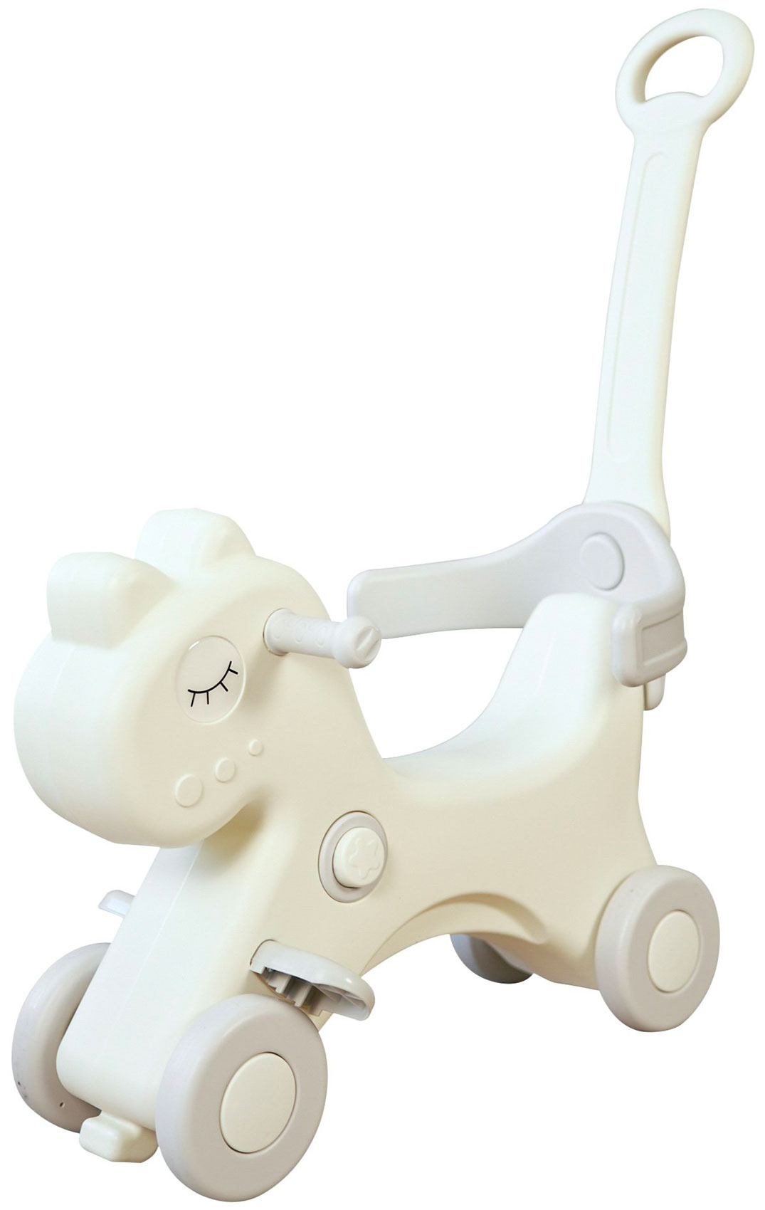 Изображение товара Лошадка-качалка-беговел Unix Kids Grey с ручкой для малышей безопасность и развитие