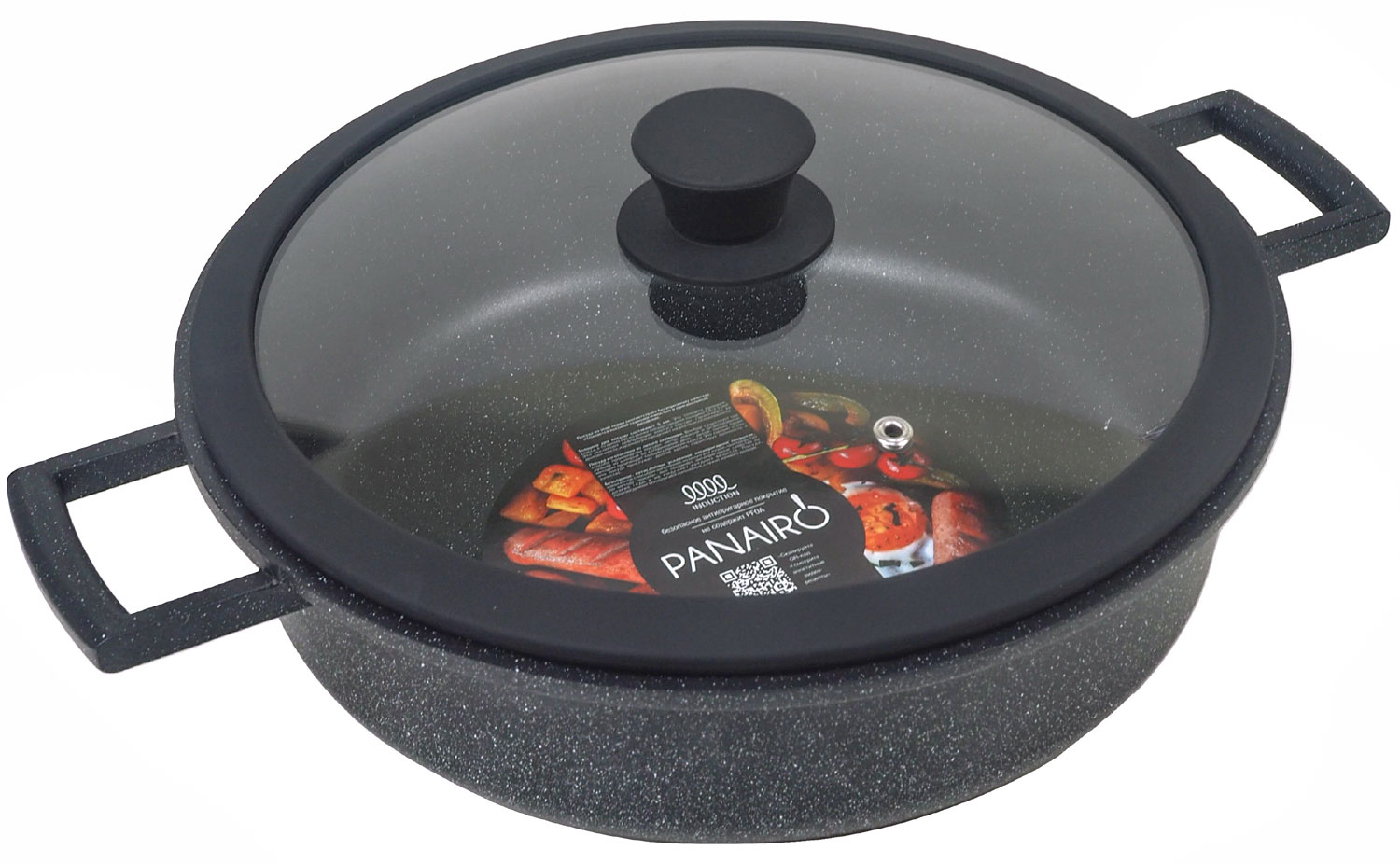 Изображение товара Сотейник Panairo Expa induction, 28 см, с крышкой, индукция (Exp-SOT-28-AL-K.sil-I)