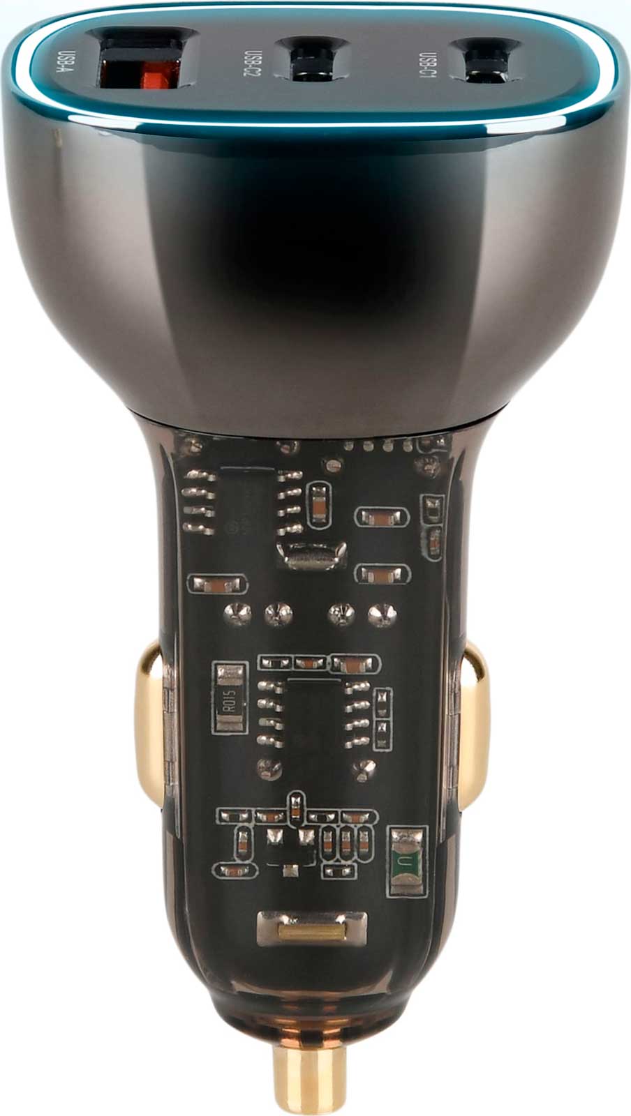 Изображение товара Автомобильное зарядное устройство TFN 2хTypeC+USB QC PD 90W цинк черный