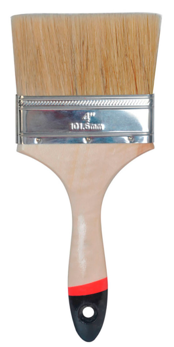 Изображение товара Кисть плоская Sturm! Euro, 4, 100 мм, натуральная щетина, деревянная ручка (9040-22-100)