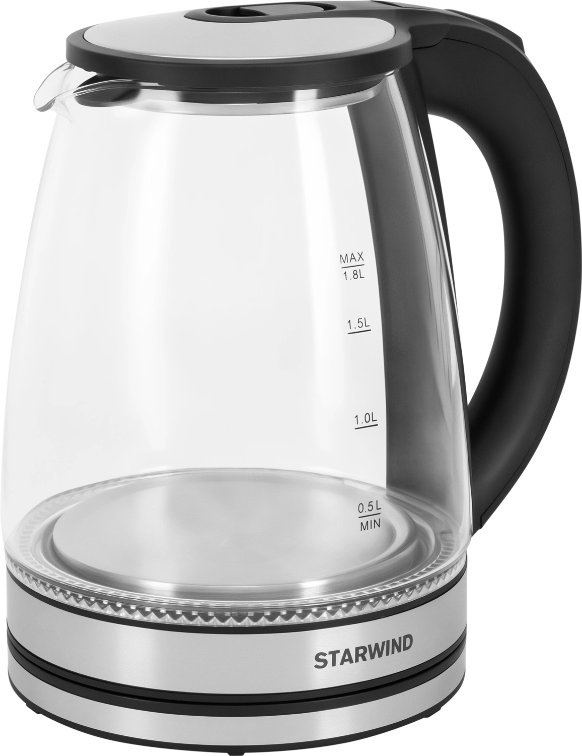 Изображение товара Электрический стеклянный чайник Starwind SKG2114 2 л 1800 Вт с подсветкой и поворотной подставкой