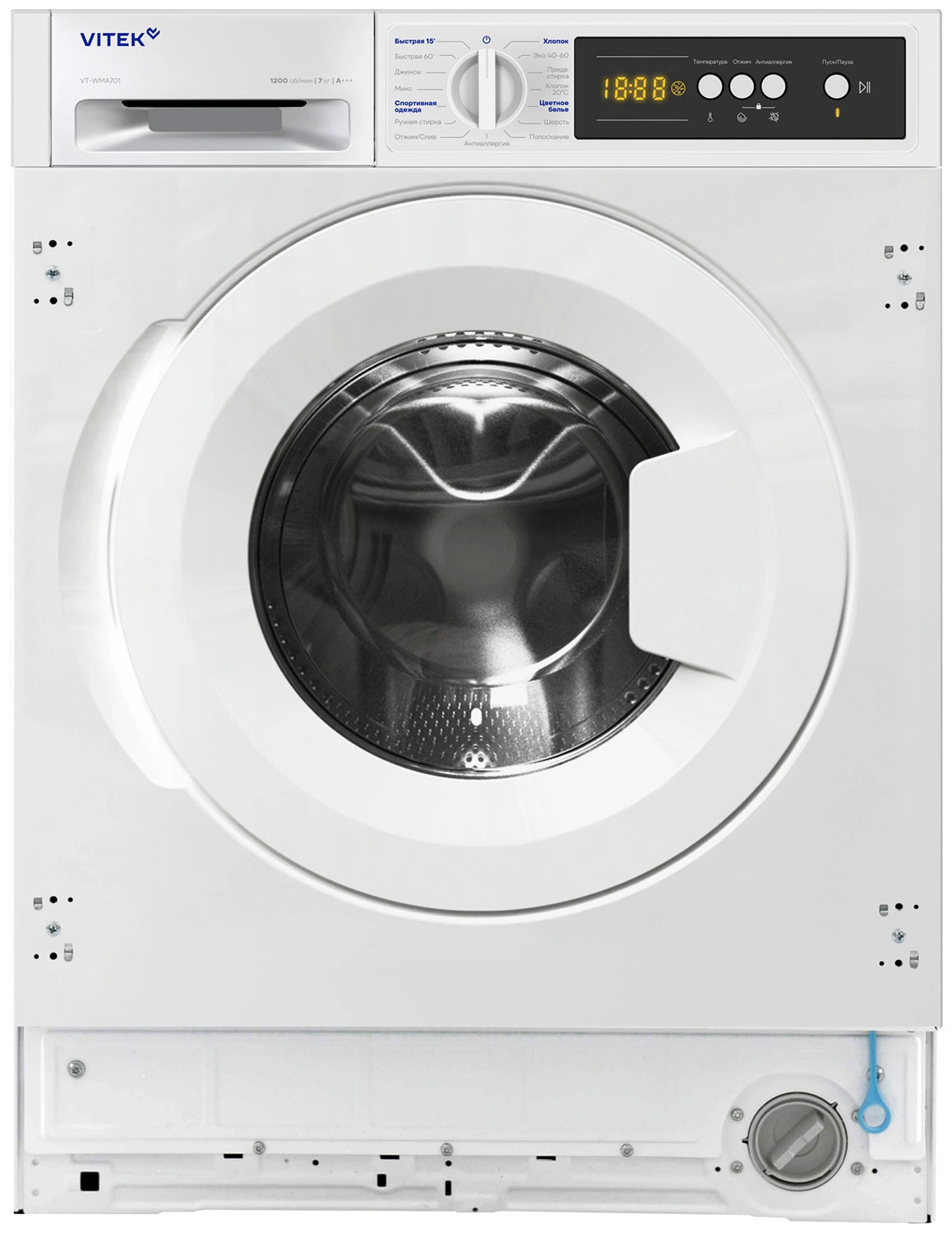 Изображение товара Встраиваемая стиральная машина Vitek VT-WMA701 7 кг A+++