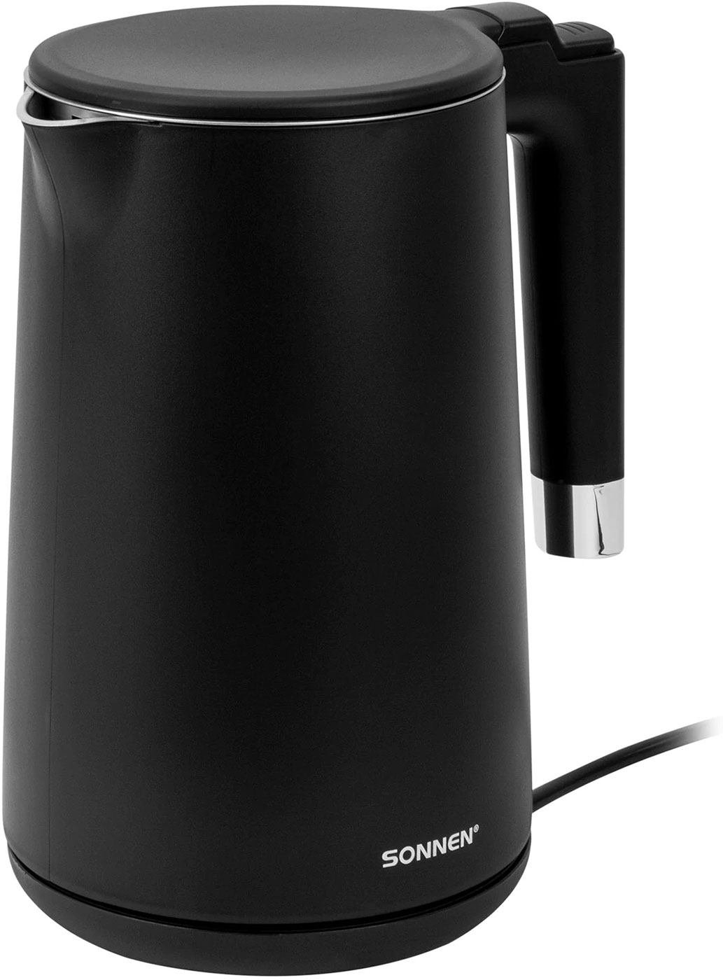 

Чайник с двойными стенками Sonnen KT-8719B, 1.5 л, 2200 Вт, черный