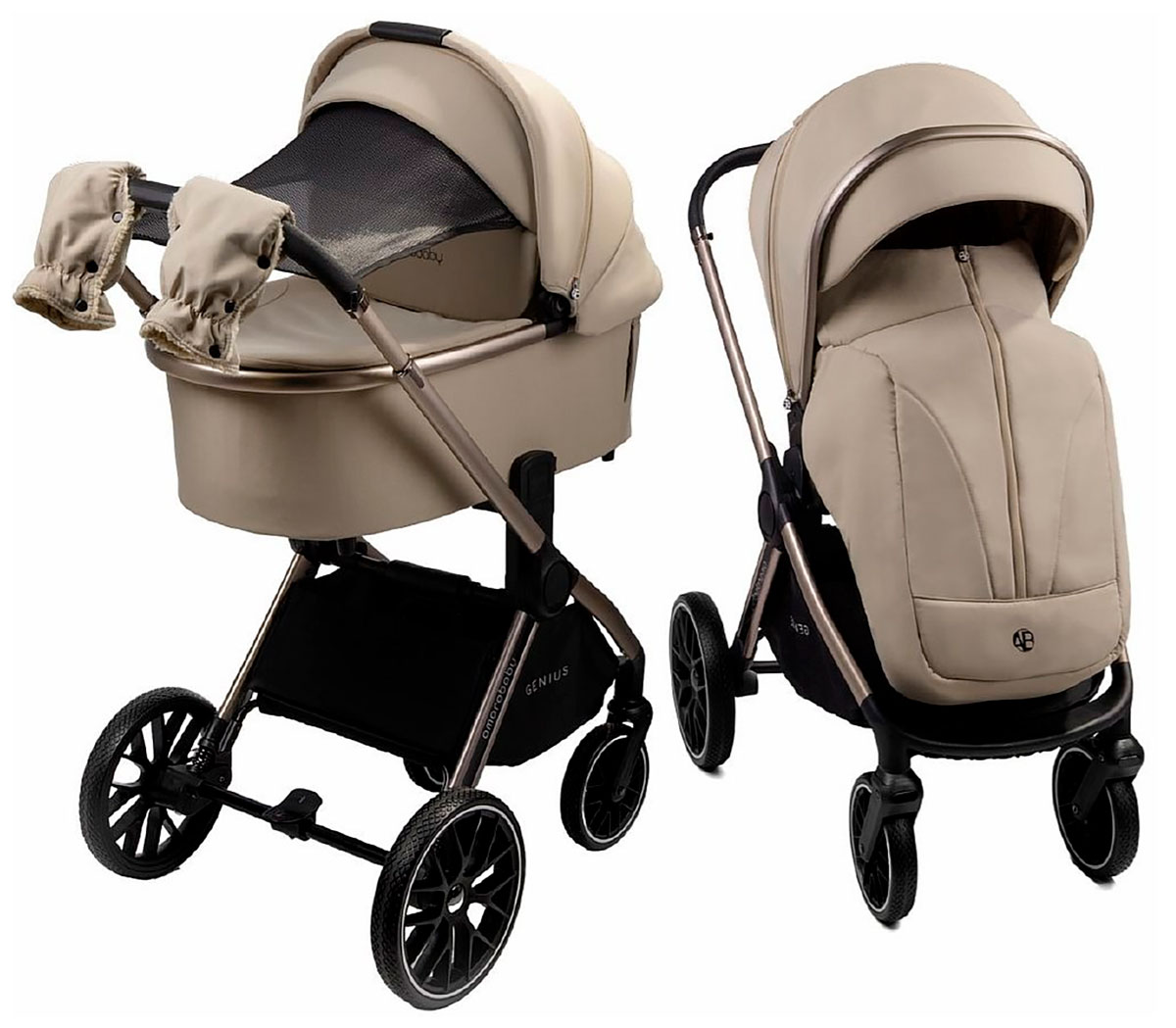 Изображение товара Детская универсальная коляска Amarobaby Genius 2 в 1 для новорожденных и малышей Изображение товара Детская универсальная коляска Amarobaby Genius 2 в 1 для новорожденных и малышей