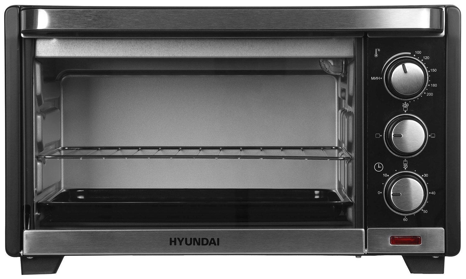 Изображение товара Электропечь Hyundai MIO-HY091 20 л механическая черная с грилем и таймером