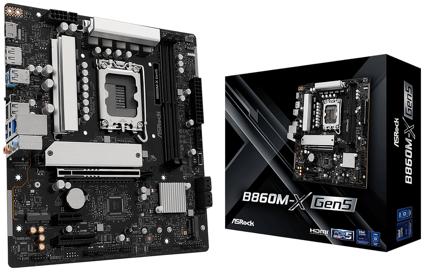Изображение товара Материнская плата Asrock B860M-X Gen5 (LGA1851, mATX) Изображение товара Материнская плата Asrock B860M-X Gen5 (LGA1851, mATX)