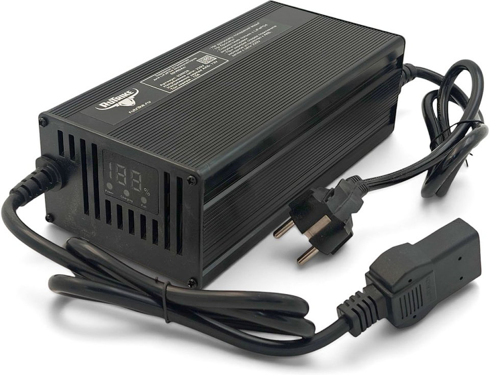 Изображение товара Зарядное устройство Rutrike для LiFePo4 аккумуляторов 60V80A/H (73V 15A) Изображение товара Зарядное устройство Rutrike для LiFePo4 аккумуляторов 60V80A/H (73V 15A)