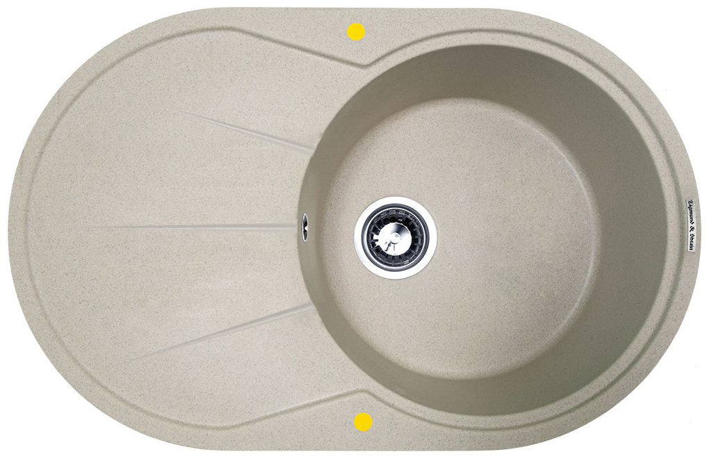Изображение товара Кухонная мойка Zigmund & Shtain KREIS OV 770 B речной песок