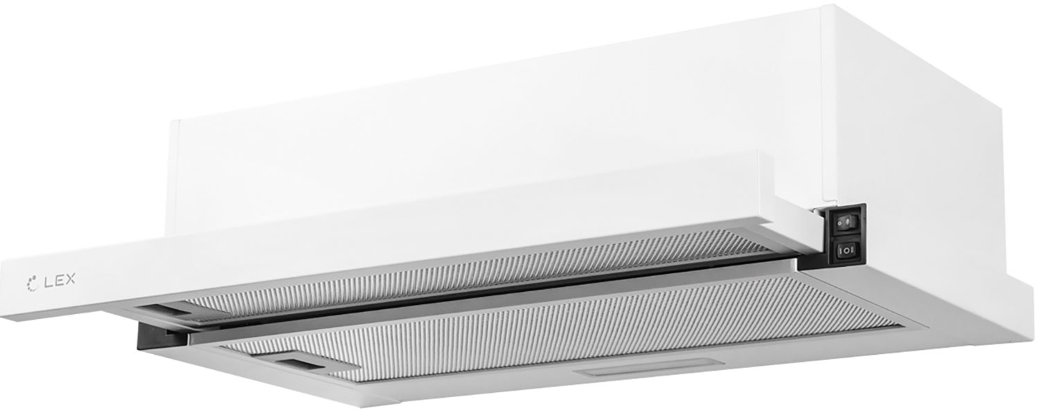 Изображение товара Вытяжка кухонная LEX HUBBLE 600 WHITE 2 скорости, модули, тихая эффективность