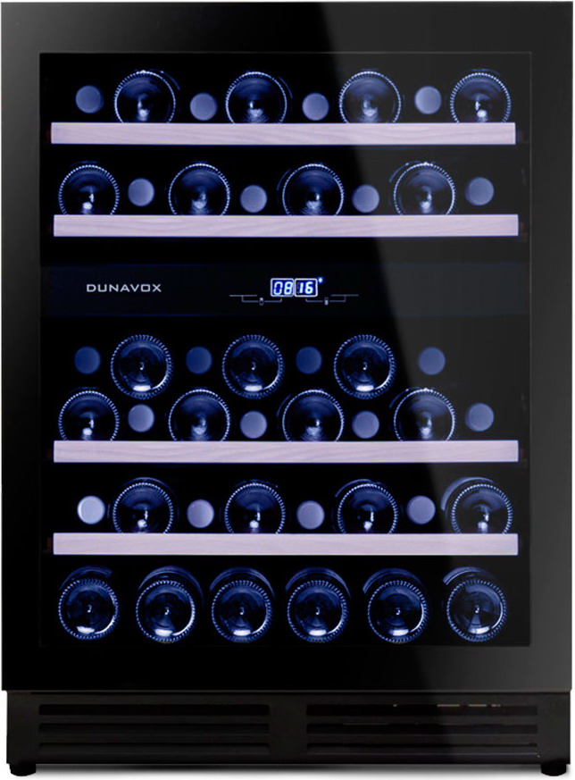 Изображение товара Встраиваемый винный шкаф Dunavox DAUF-45.125DB.TO с 45 бутылками, двойная зона
