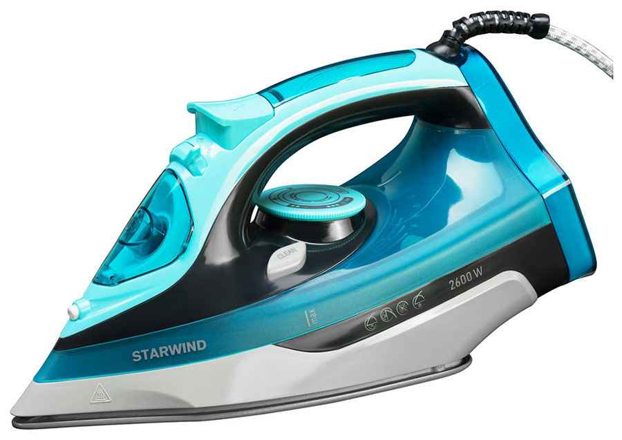 Утюг Starwind SIR2652 2600Вт бирюзовый/черный утюг starwind sir2650 2600вт голубой белый