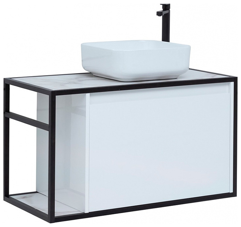 

Тумба под раковину Aquanet Nova Lite Loft 90 R белый (00261651), Белый глянцевый